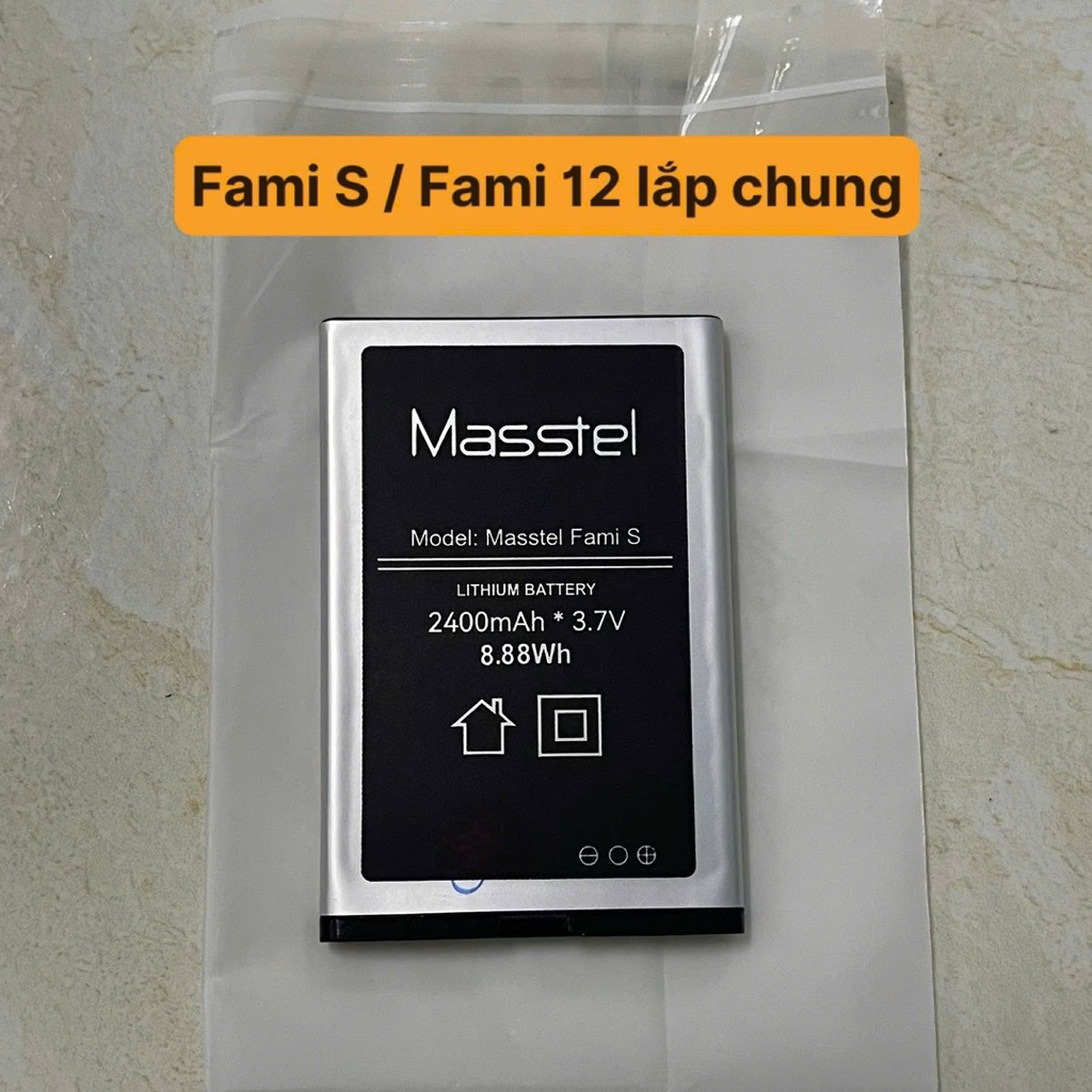 pin masstel Fami 12 lắp chung Fami S dùng chung,mới