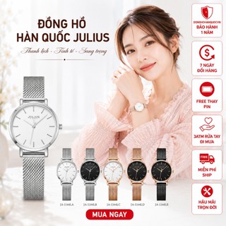 Đồng hồ nữ julius hàn quốc ja-1164l dây thép size 28mm siêu mỏng