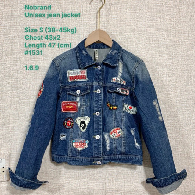 1️⃣6️⃣9️⃣ [used China] Khoác unisex, jean jacket, Size S (38-45kg), mã 1531
