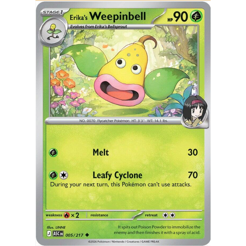 [Thẻ bài Pokemon TCG] Erika's Weepinbell 005/217 Uncommon
