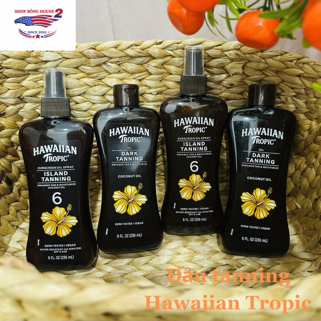 [Bill US] Dầu phơi nắng Hawaiian Tropic Dark Tanning Oil 236ml