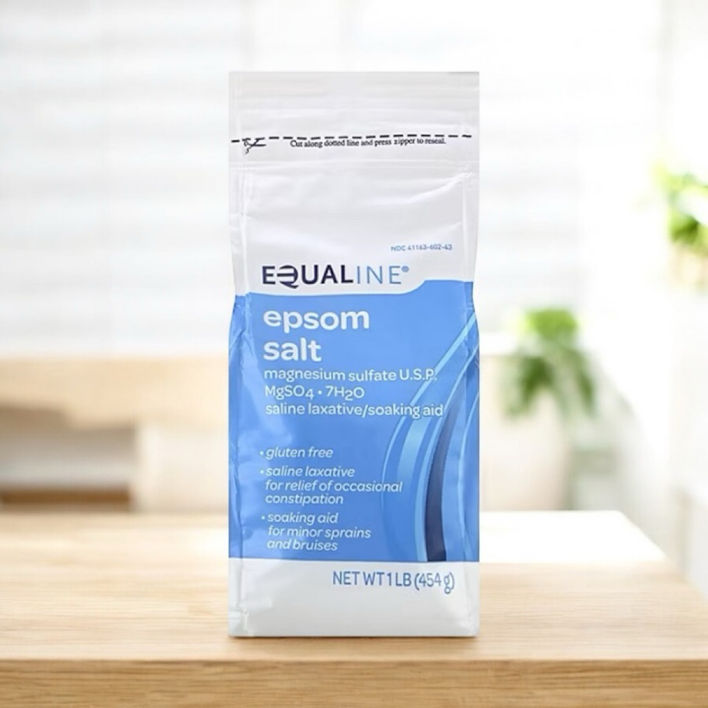 Muối tắm epsom (muối vô cơ) hiệu Equaline nguyên chất bổ sung magie Equaline 454g - epsom salt
