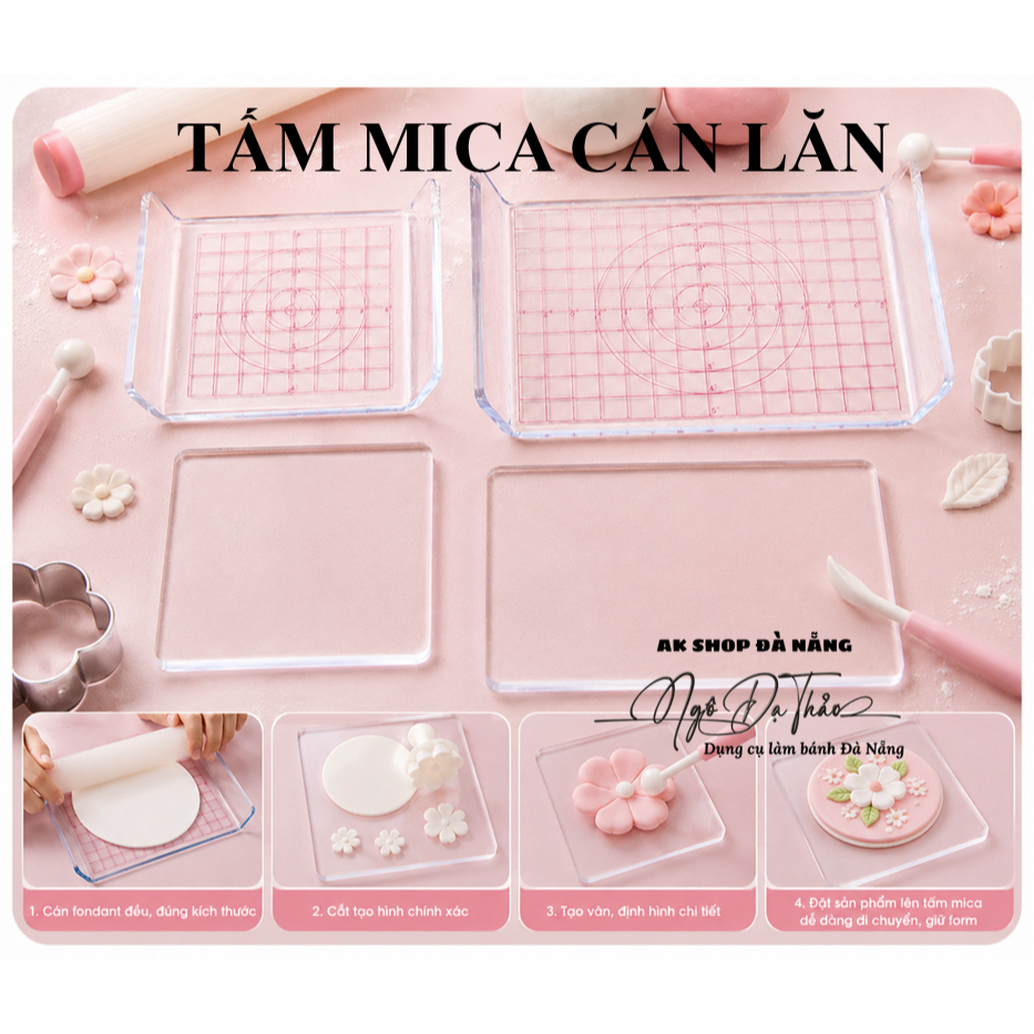 Tấm mica áp suất cán lăn fondant ( DANANGBAKINGTOOL 2600.100 )