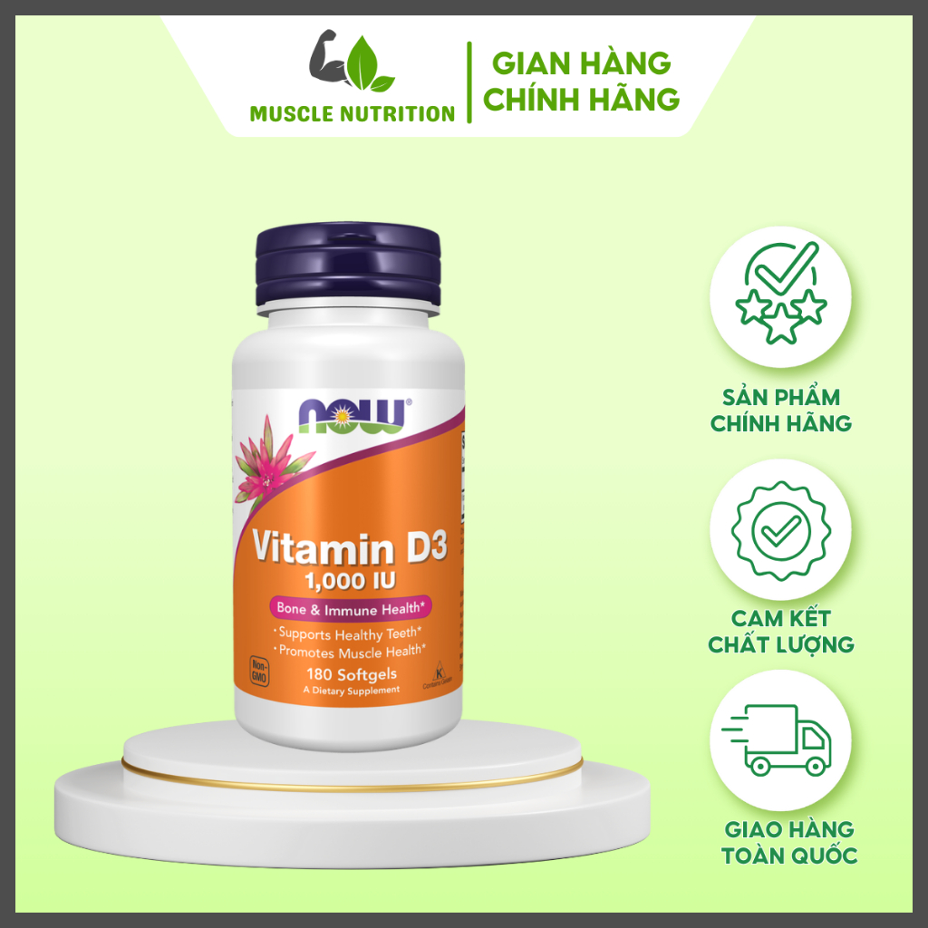 NOW Vitamin D3 1000 IU – Bổ Sung Vitamin D3 Hỗ Trợ Xương Răng Và Sức Khỏe Tổng Thể
