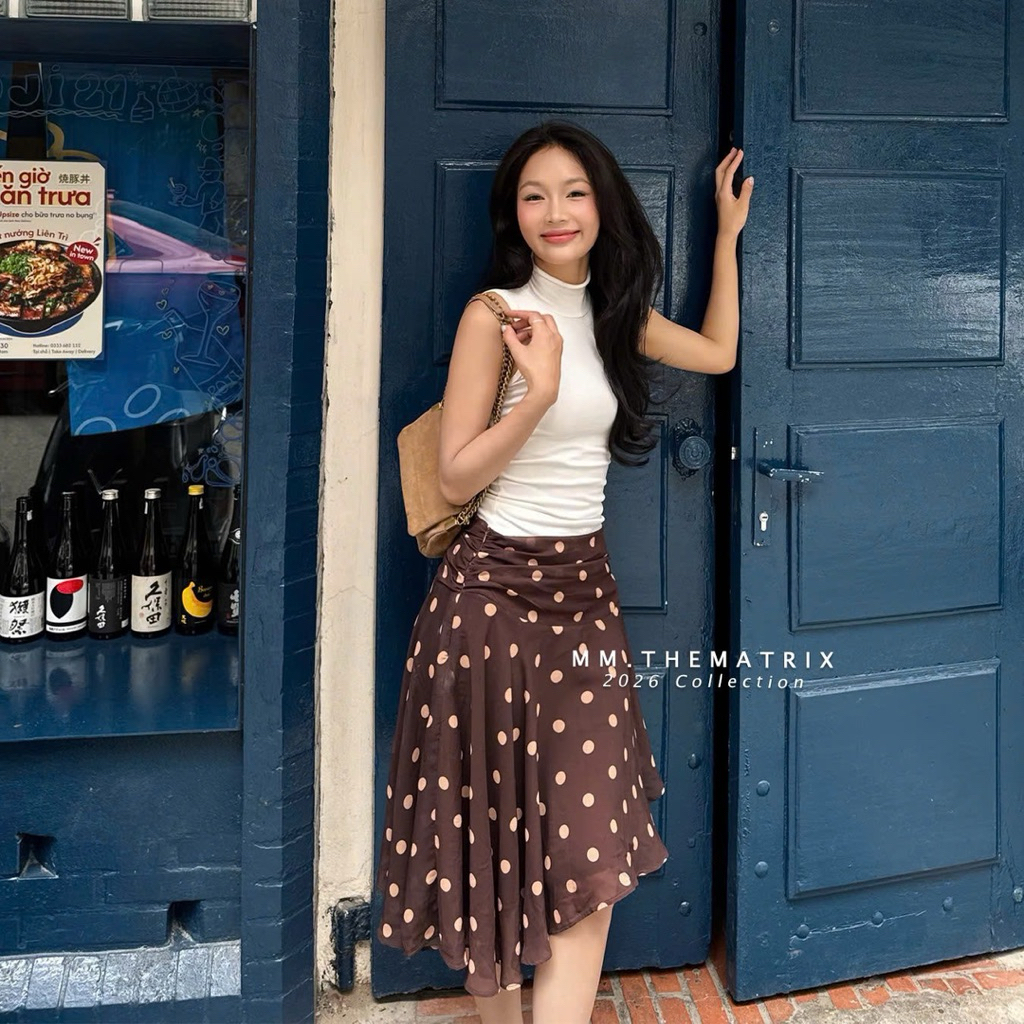 /Thematrix/ - (SẴN) Chân váy chấm bi bất đối xứng chất liệu voan (ảnh thật tự chụp) | BigBuy360 - bigbuy360.vn