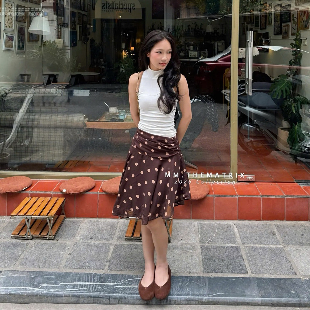 /Thematrix/ - (SẴN) Chân váy chấm bi bất đối xứng chất liệu voan (ảnh thật tự chụp) | BigBuy360 - bigbuy360.vn