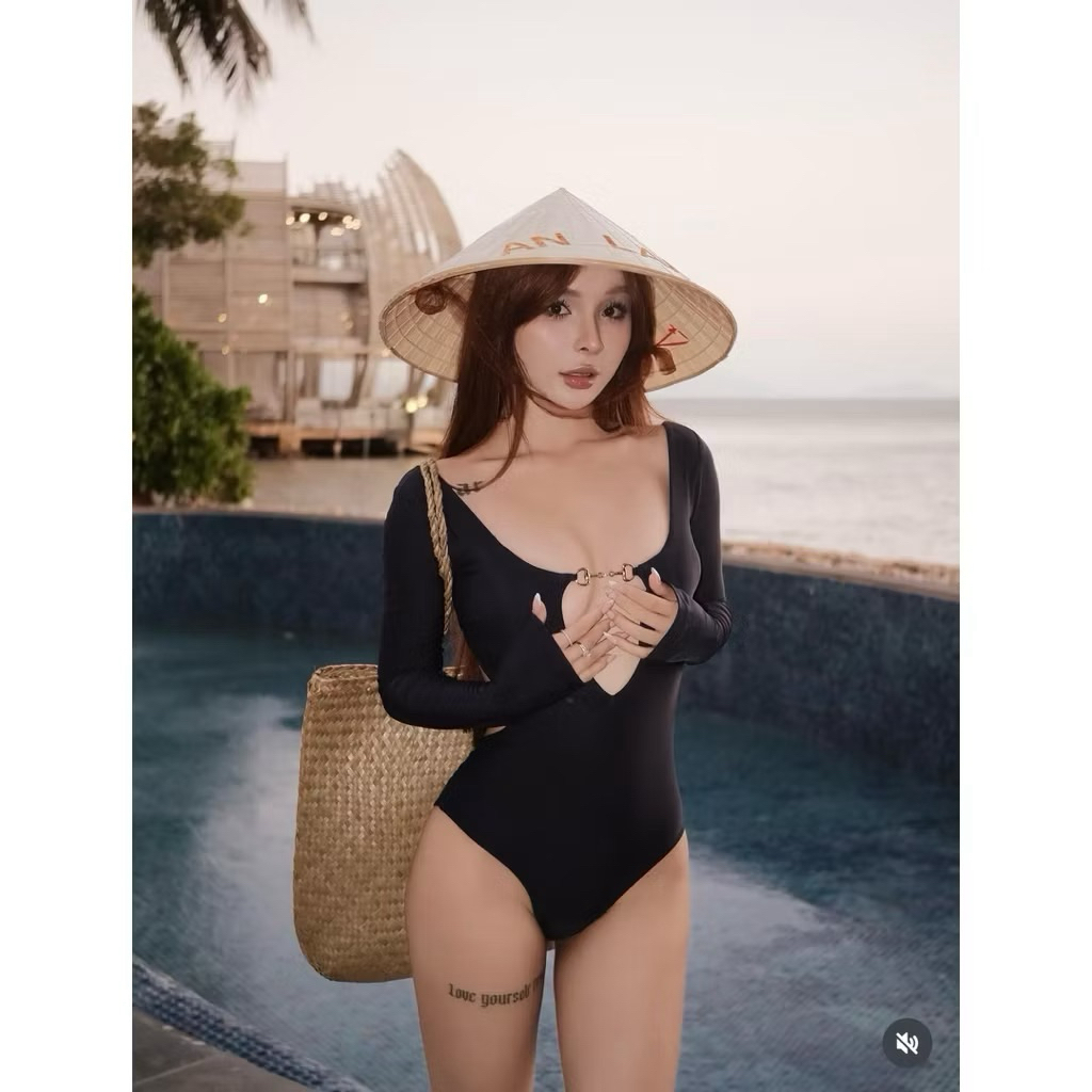 Bikini áo tắm liền thân 1manh body ôm dang cao cấp phụ kiện  khoen vang ( TMT- L1) | BigBuy360 - bigbuy360.vn