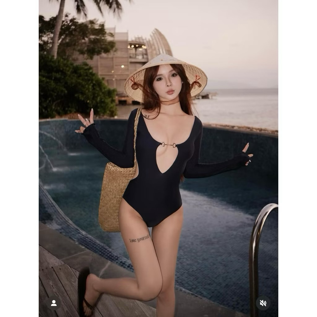 Bikini áo tắm liền thân 1manh body ôm dang cao cấp phụ kiện  khoen vang ( TMT- L1) | BigBuy360 - bigbuy360.vn