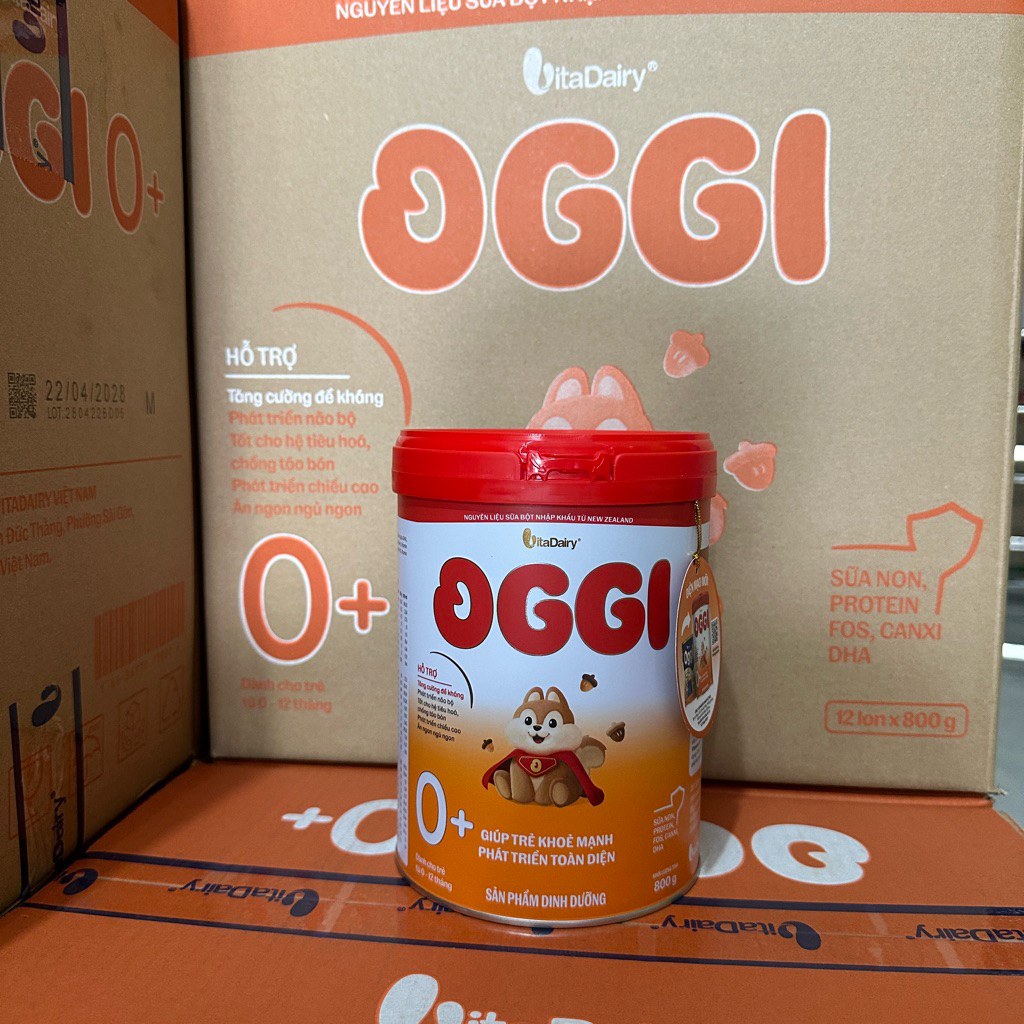 Sữa bột Oggi 0+, 1+, 2+ lon 800g