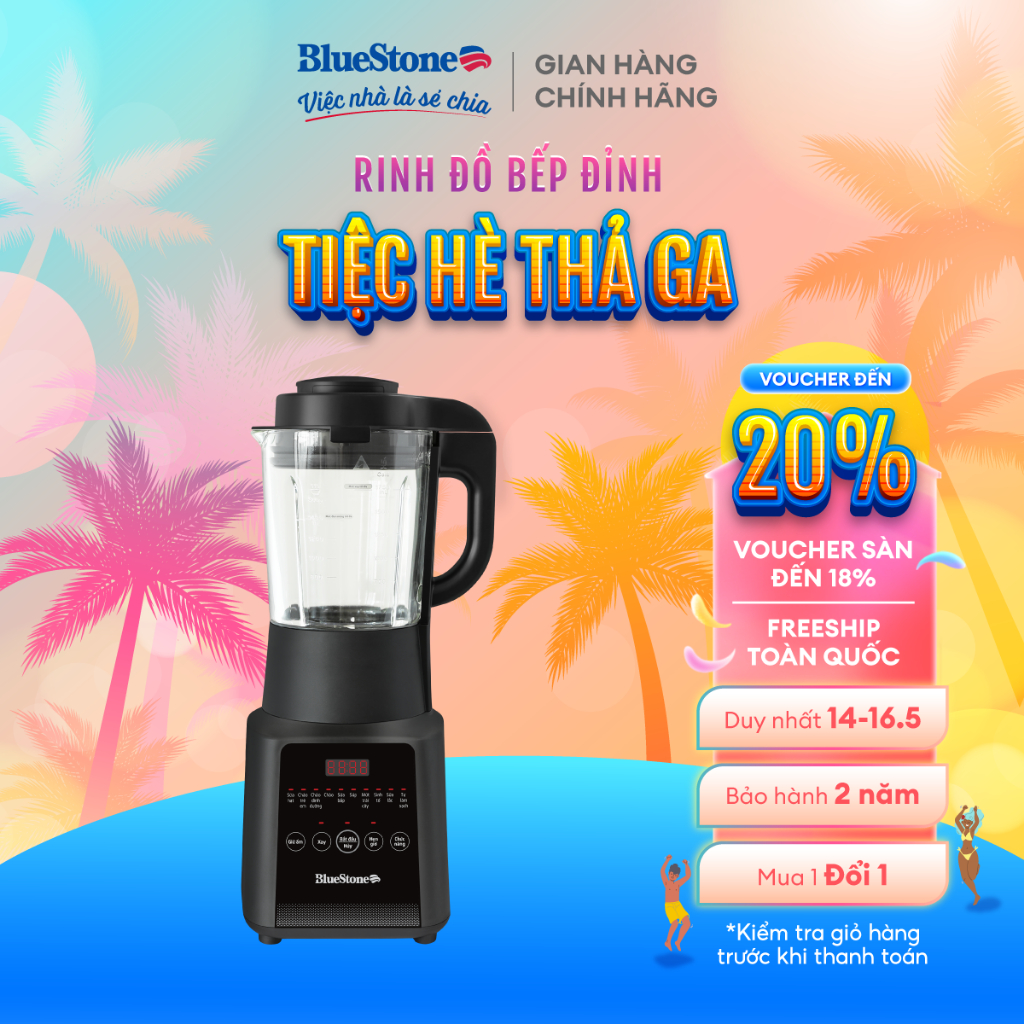 Máy Làm Sữa Hạt BLUESTONE - Đa Năng Xay Nấu Tự Động - 1.75L 1000W - BLB-6036