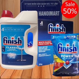 Bột rửa bát finish can 2,5kg new 2025 - tiết kiệm + sạch + mùi thơm nhẹ