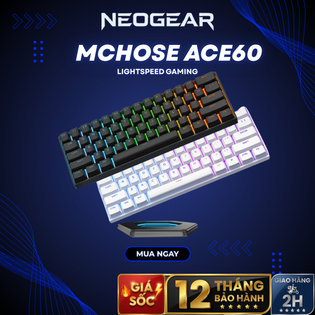 ⚡[Cực Hot] Bàn Phím Cơ Mchose Ace60/Ace68 Pro HE, Hotswap, 8KHz, Rapid Trigger, SnapTap SOCD, 0.01mm