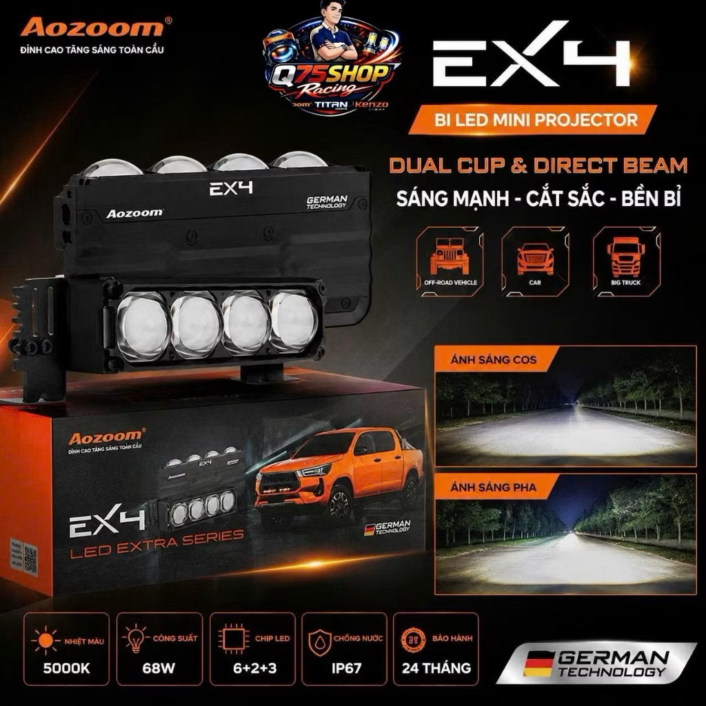 Aozoom Ex4, Đèn trợ sáng Aozoom nhiệt màu 5000