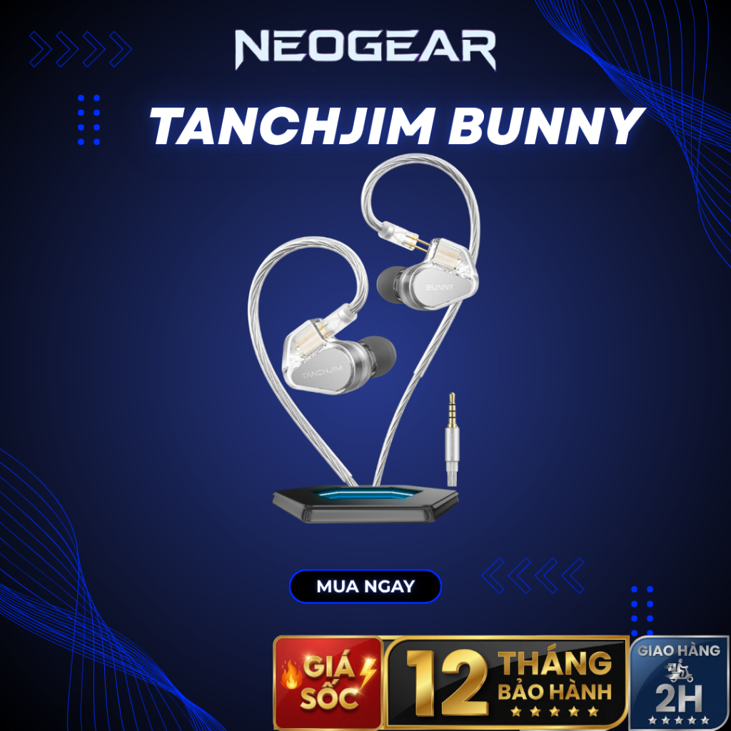 🎧 TANCHJIM Bunny –Tai Nghe In-Ear Dynamic IEM + DSP Type-C/3.5mm: PET-Ti, Double-Chamber, 5-Band EQ