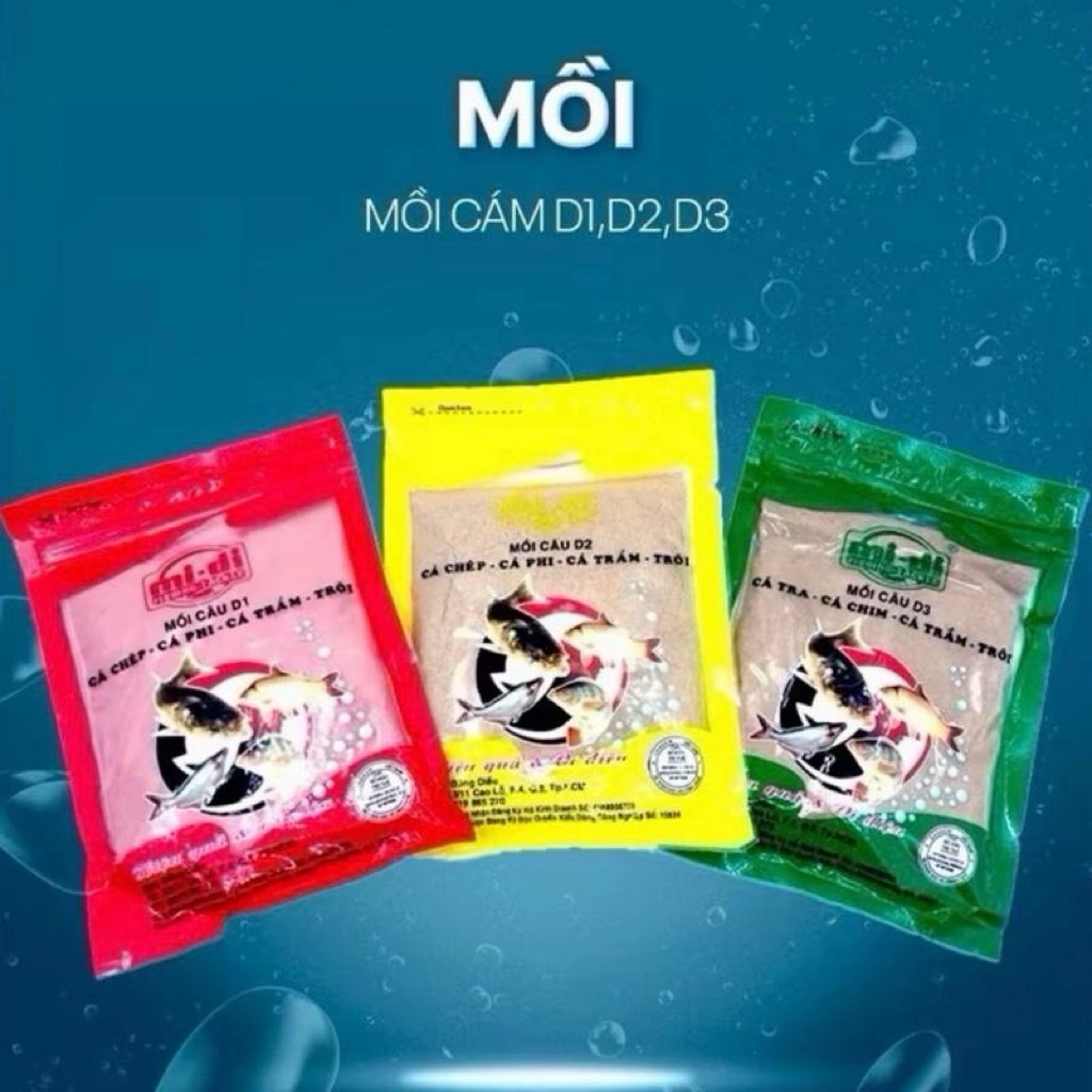 Mồi Câu D1 D2 D3 Mồi câu cá chép cá rô phi phù hợp các loại cá