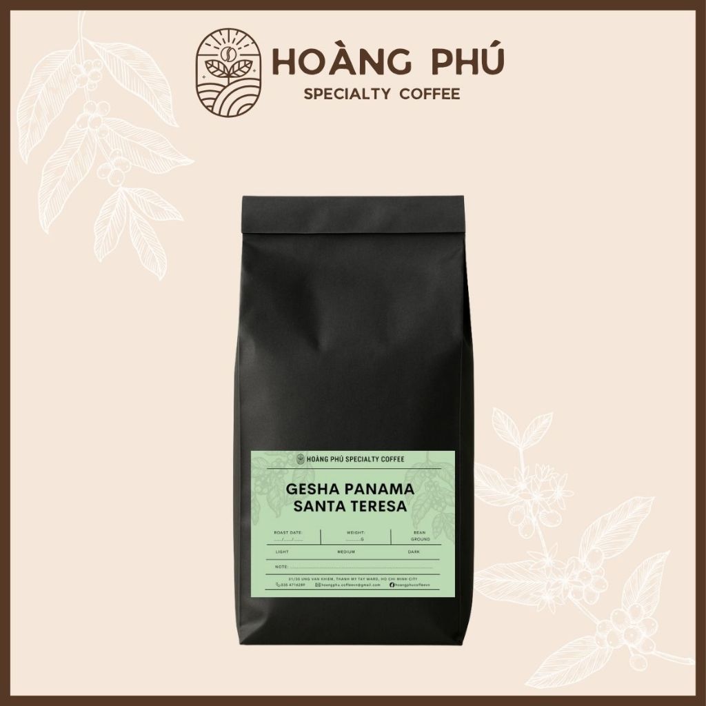 Gesha Panama Santa Teresa - Cà phê Arabica rang sạch nguyên chất - Hoàng Phú Specialty Coffee