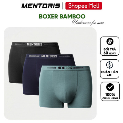 COMBO 3 Quần Sịp Đùi Nam MENTORIS Vải Bamboo Kháng Khuẩn,Thoáng Khí,Mềm Mịn Thoải Mái CB3.MIBX25A003