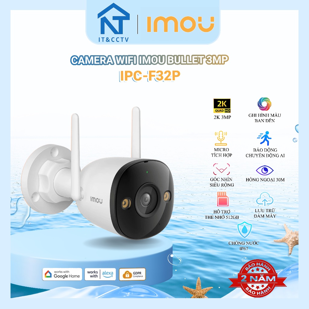 [Chính Hãng] Camera IMOU IPC-F32P / IPC-F52P – Camera An Ninh Ngoài Trời Full Color, Chuẩn IP67