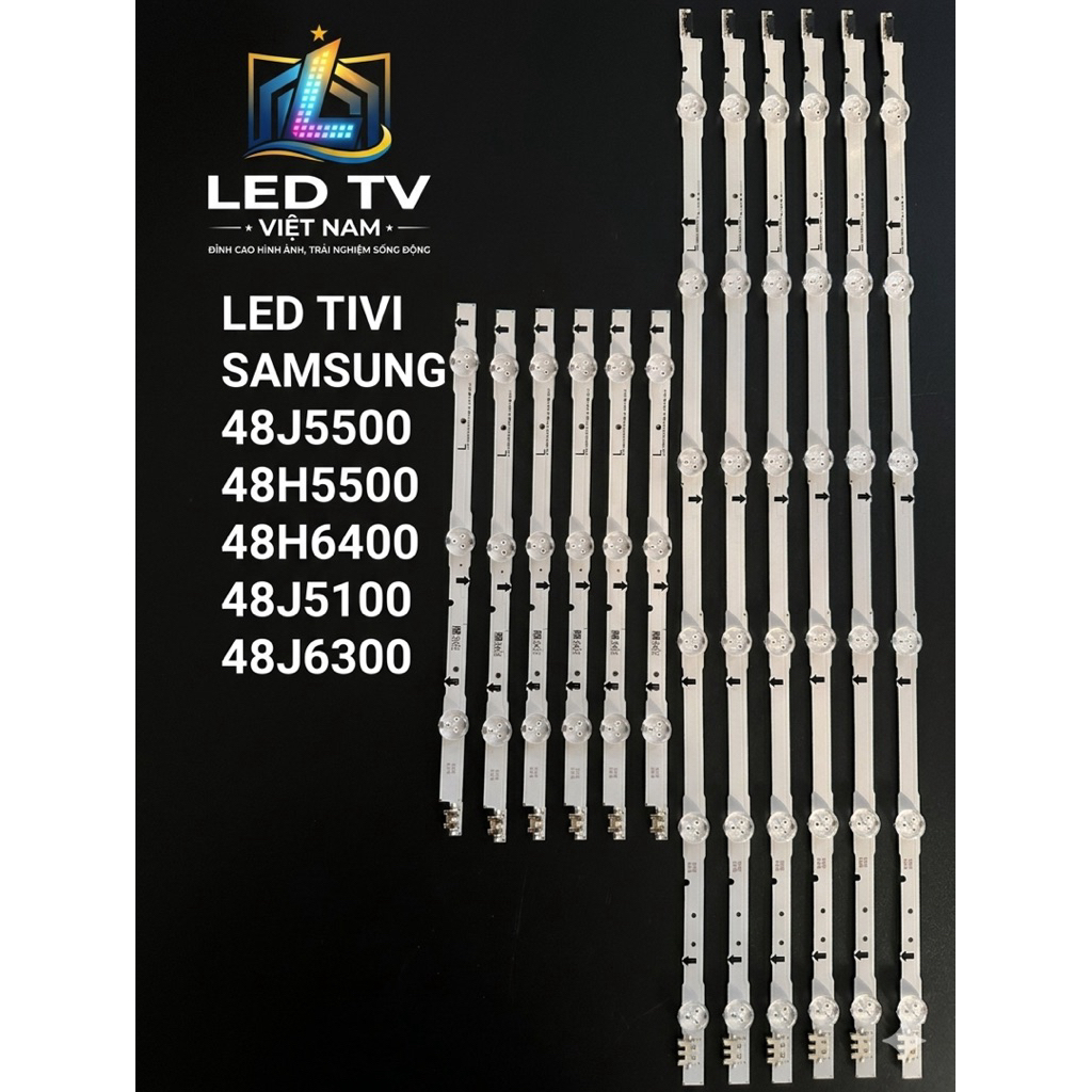 LED TIVI SAMSUNG 48J5500/48H5500/48H6400/48J5100/48J6300- Mới 100% 6 Thanh 9 Bóng Led 3v Lưng Đồng