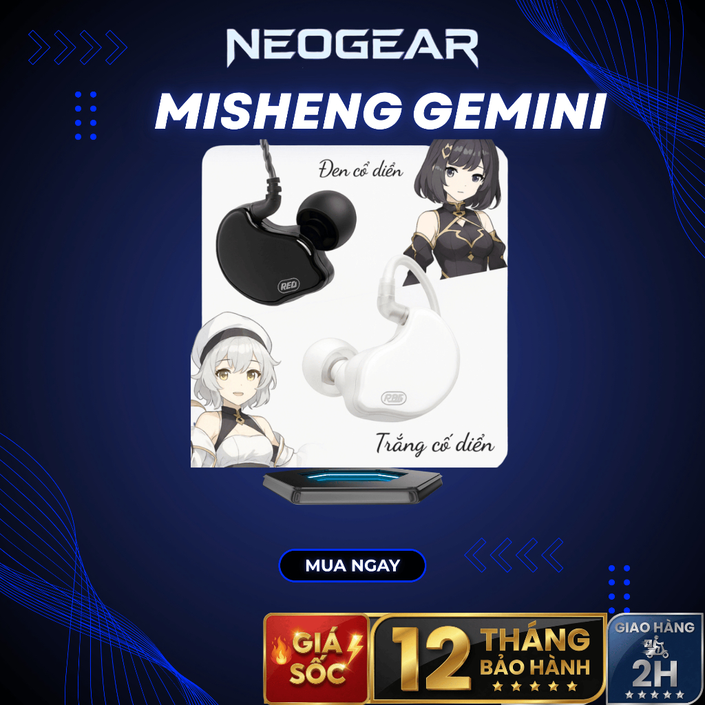 🎵 [Cực Hot] Tai nghe In-Ear Misheng Gemini – Có Mic, HiFi, Màng loa LCP, Dây Mạ Bạc, 3.5 mm,Bass Sâu