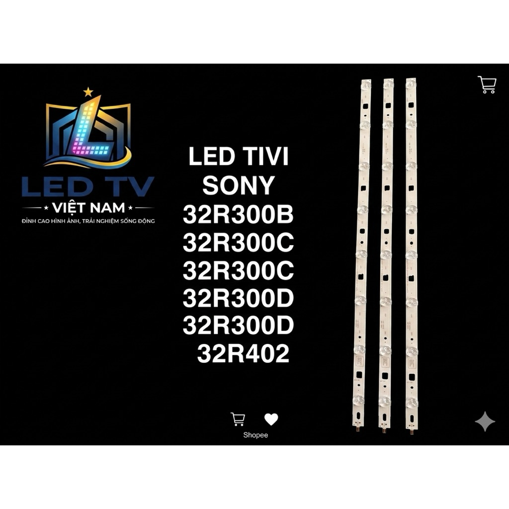 LED TIVI SONY 32R300B /32R300C/32R300D/32R402_3 thanh 8 led 3v