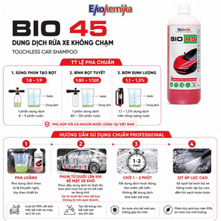 Dung dịch rửa xe không chạm Bio45 chai 1 lít