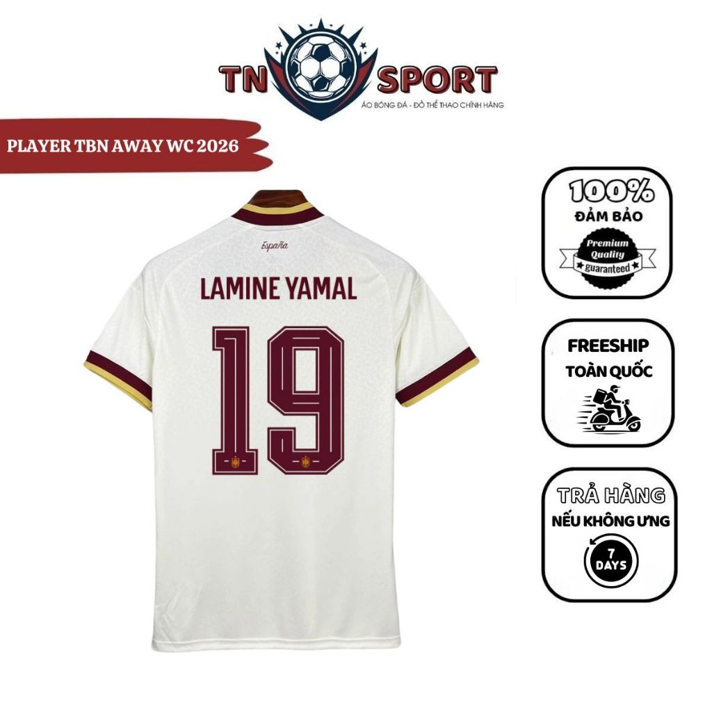[PLAYER - ÁO LẺ ] Áo Player TÂY PAN NHA Sân khách 2026 bản chuẩn hãng vải player dệt kim thoáng khí 