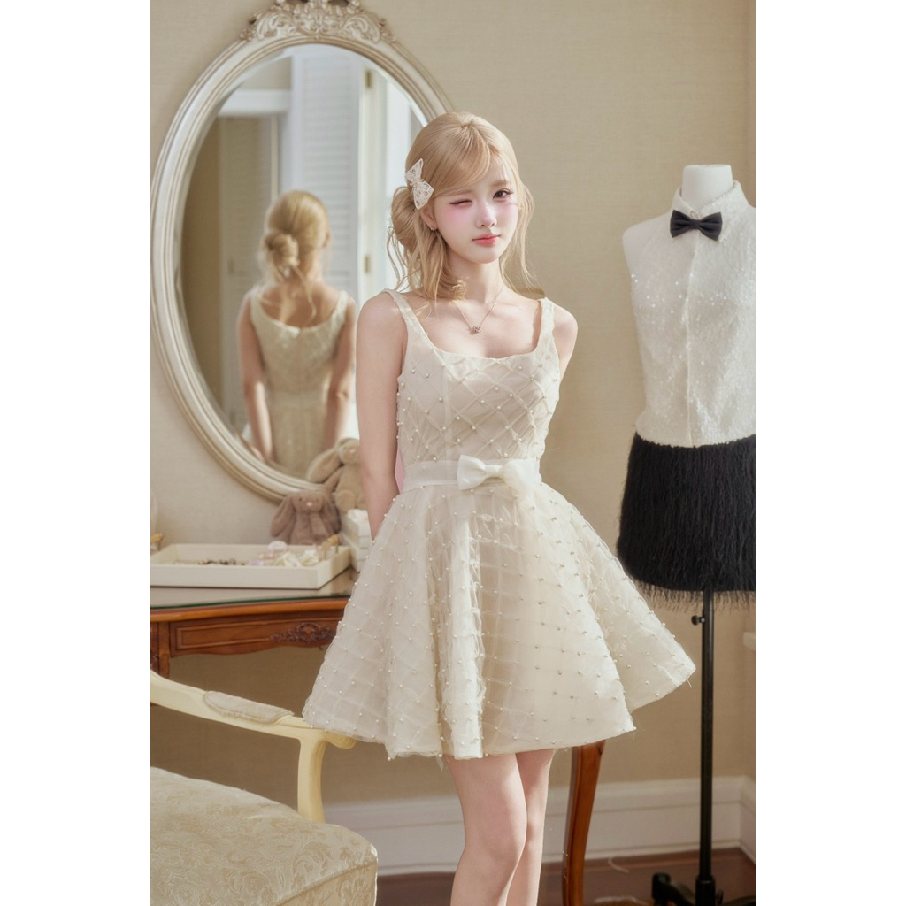 BY IR - Váy Dệt Ngọc Trai Phối Organza Cao Cấp / Josephine Dress