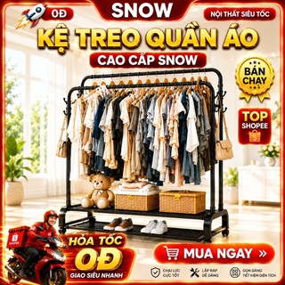 Kệ Giá Treo Quần Áo🚀 HỎA TỐC 0Đ Có Bánh Xe Đa Năng Để Túi Xách Giày Dép Nón Decor Nhà Phòng Trọ Chung Cư Shop Quần Áo