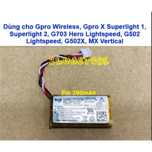 Pinn sạc chuột Logitech Gpro X Superlight 2 Gpro Wireless G703 Hero Lightspeed G502 Lightspeed G502X