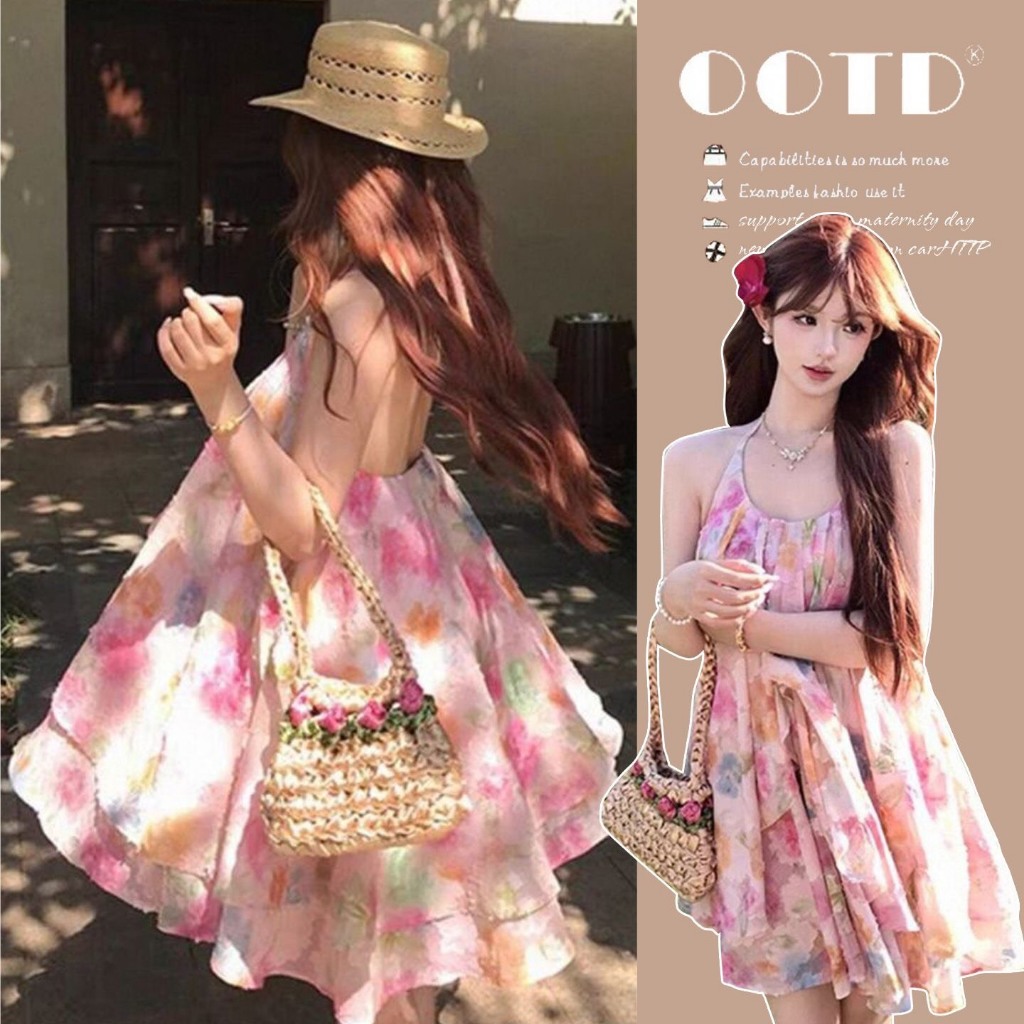 FLORA DRESS Đầm yếm xoè hoạ tiết hoa nhí SAM SAM BOUTIQUE