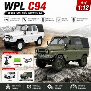 Xe Ô Tô RC WPL C94 Quân Sự UAZ-469 4x4 Tỉ Lệ 1/12 - Mô Hình Xe Điều Khiển Địa Hình Crawler Cao Cấp Giả Lập Nhíp