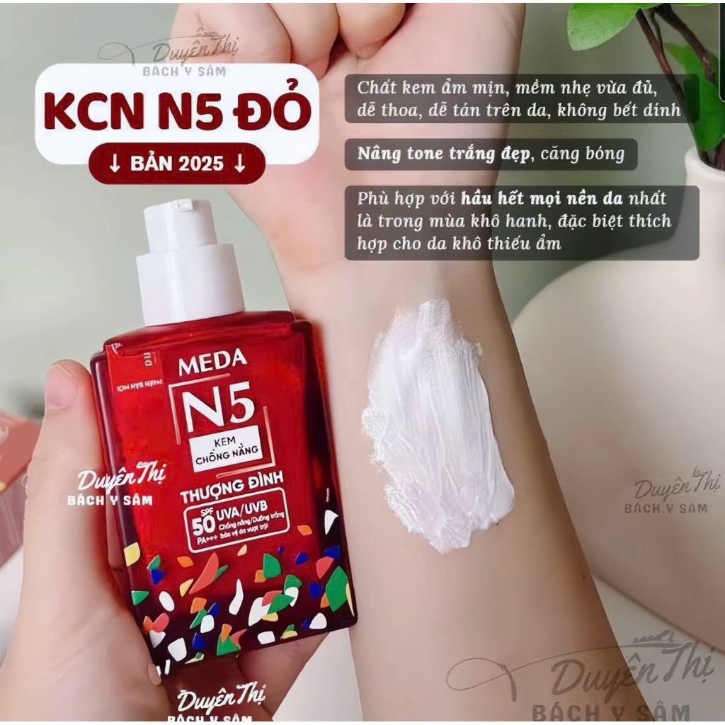 Kem Chống Nắng N5 Duyên Thị Bách y Sâm Chính Hãng❤️Kem Thượng Đình MEDA N5