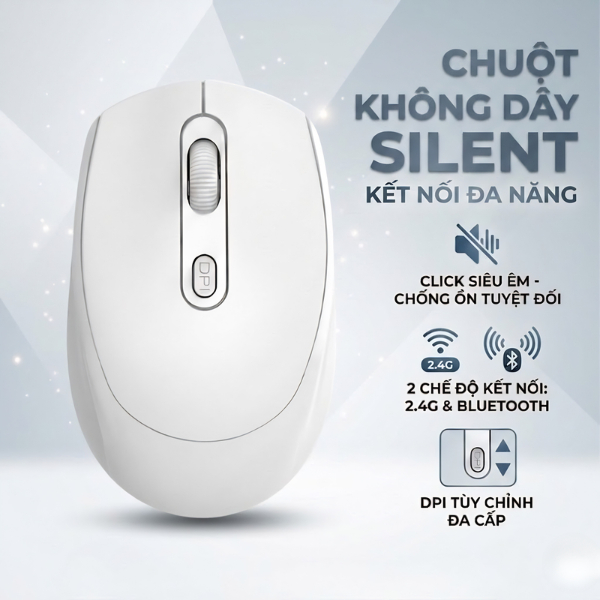 Chuột không dây M100 Silent Click Kết Nối Bluetooth Không Dây Độ Nhạy Cao - siêu yên tĩnh