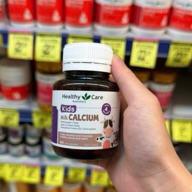 Healthy Care Kids Milk Calcium - thực phẩm chức năng bổ sung Canxi và Vitamin D3 cho bé