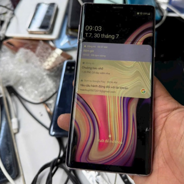 bán xác điện thoại samsung note 9 bản hàn hư màn hình