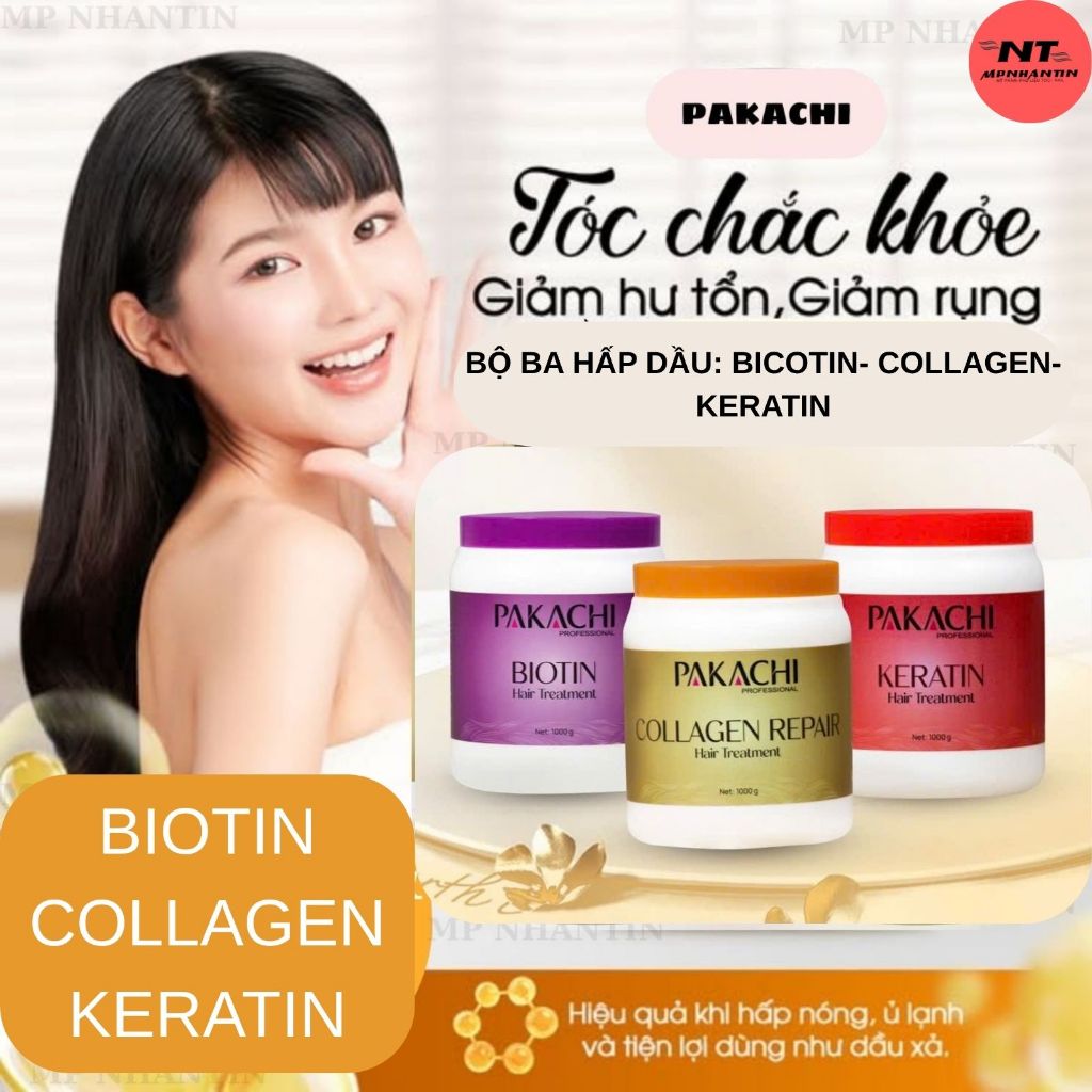 HẤP DẦU TÓC BIOTIN & COLLAGNE PAKACHI 1x HŨ 1000G