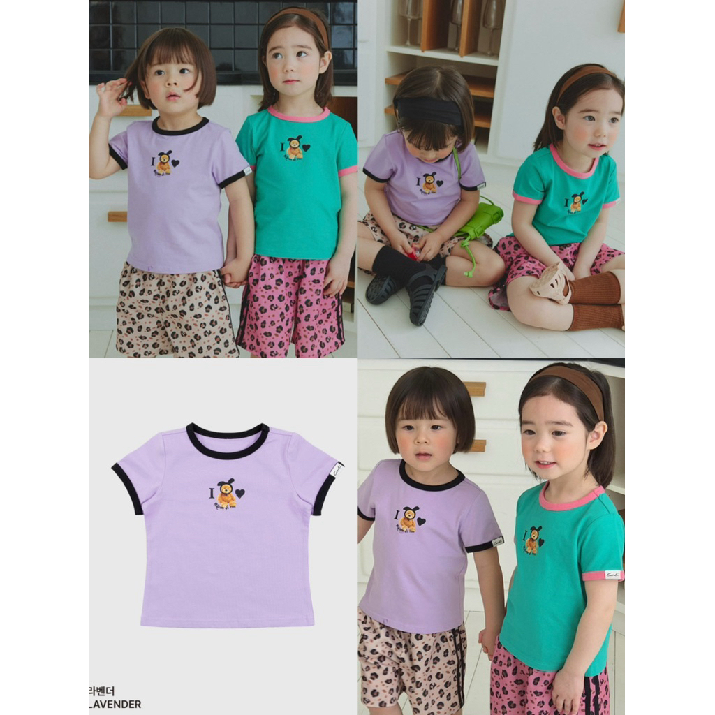 Áo thun gấu tím  một size 140 (26-33kg) Cordi-i