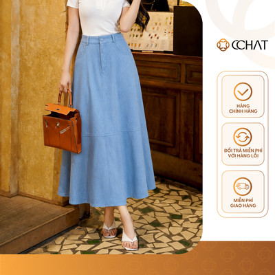 Chân Váy 𝐂𝐂𝐇𝐀𝐓 Dáng Xòe Mumot Ly Chiết Thân Sau Chất Liệu Tuytsi Cao Cấp 16CDS2015XT