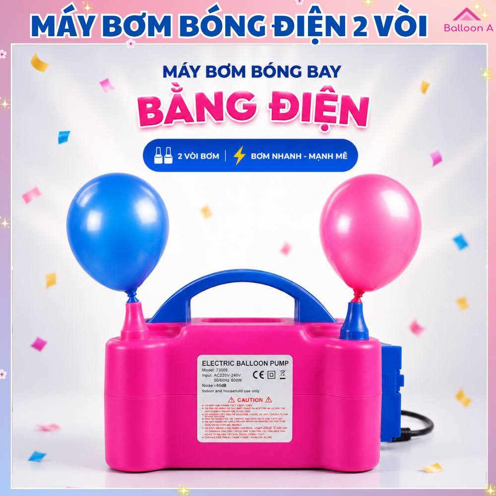Máy Bơm Bóng Bằng Điện Hai Vòi Bơm Bong Bóng Tiện Lợi Trang Trí Sinh Nhật