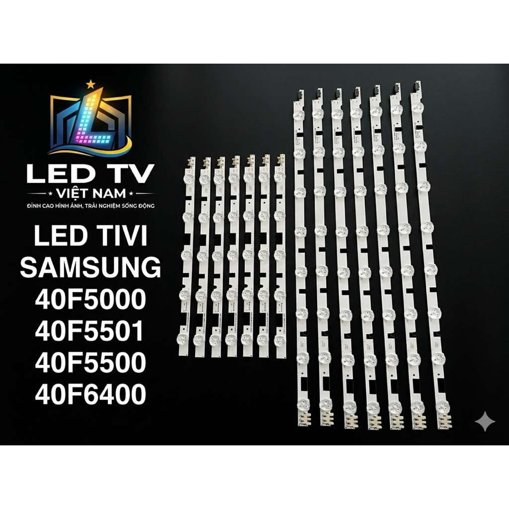 LED TIVI SAMSUNG 40F5000 / 40F5501 / 40F5500 / 40F6400,BỘ 7 THANH 13 BÓNG LED MỚI 100% Samsung Lưng 