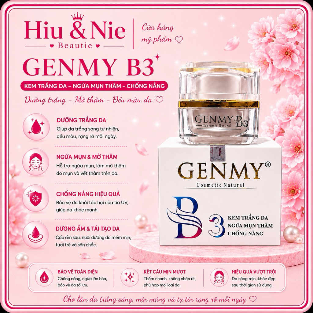 GENMY B3 hỗ trợ sáng da, ngừa mụn