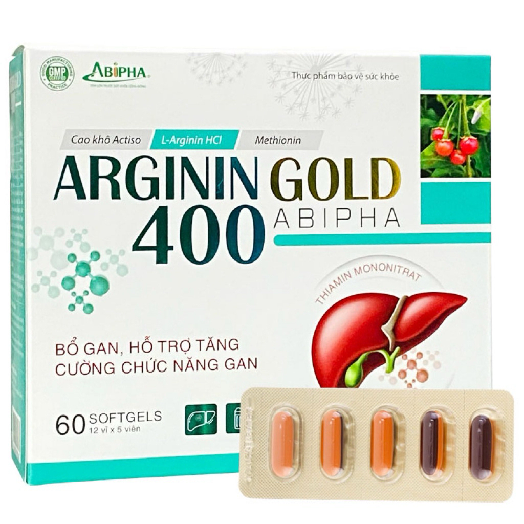 Arginin Gold 400 Abipha, hỗ trợ tăng cường chức năng gan