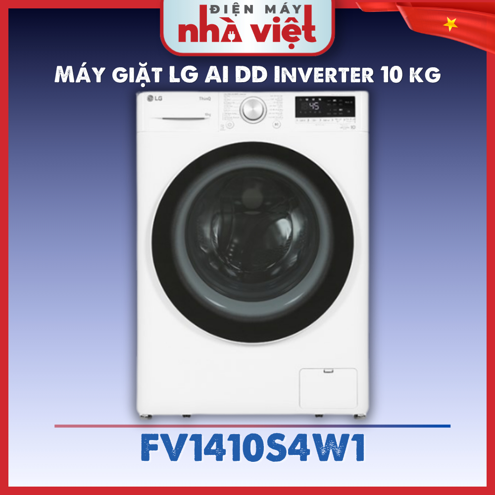 (Miễn phí giao hàng HN) - Máy giặt LG AI DD Inverter 10 kg FV1410S4W1