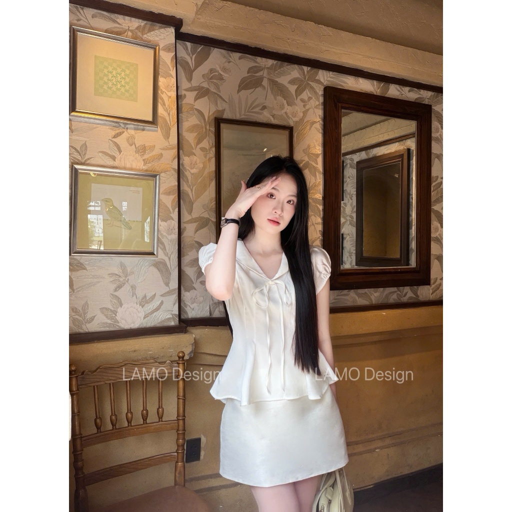 Áo sơ mi cổ thủy thủ xinh xắn trẻ trung LAMO - B1576 | BigBuy360 - bigbuy360.vn