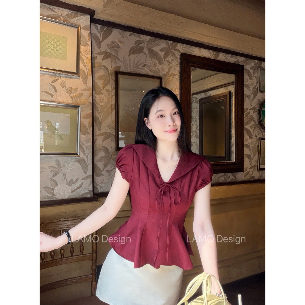 Áo sơ mi cổ thủy thủ xinh xắn trẻ trung LAMO - B1576 | BigBuy360 - bigbuy360.vn