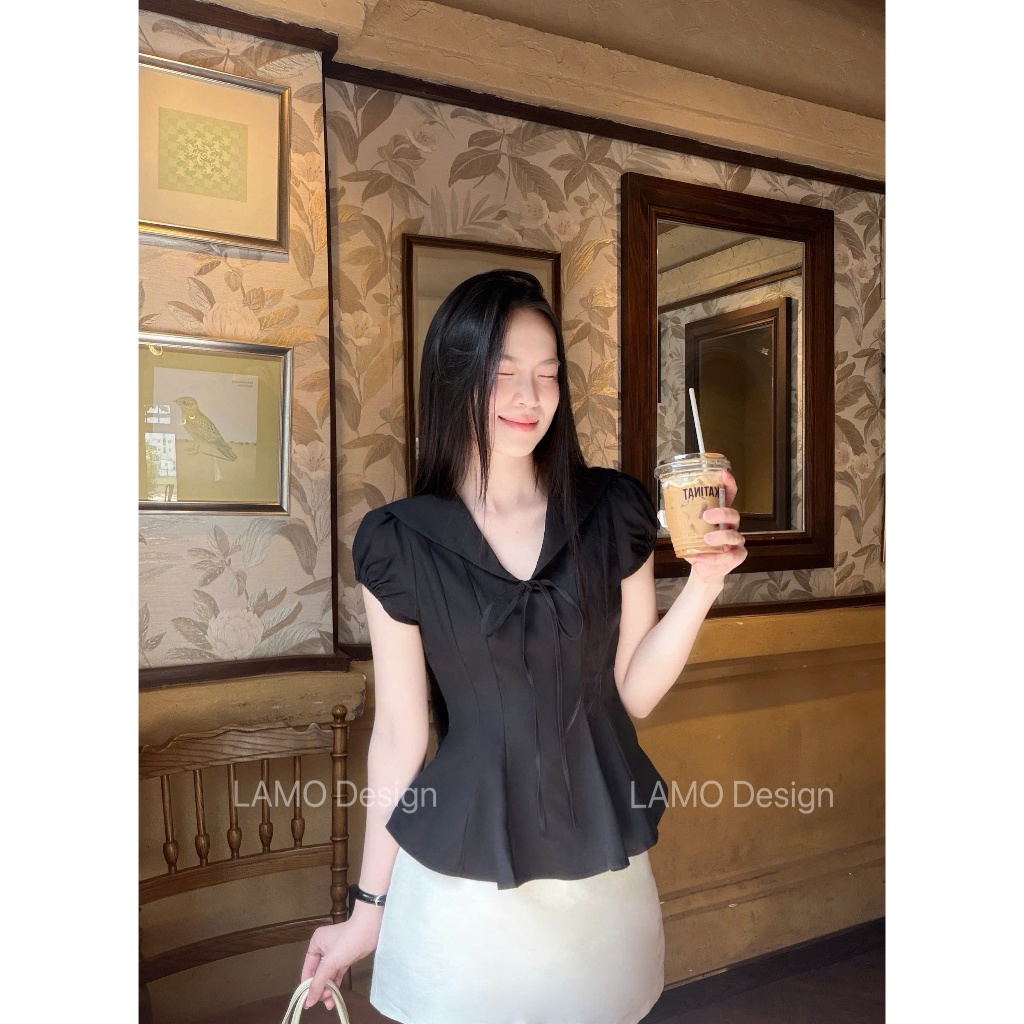 Áo sơ mi cổ thủy thủ xinh xắn trẻ trung LAMO - B1576 | BigBuy360 - bigbuy360.vn