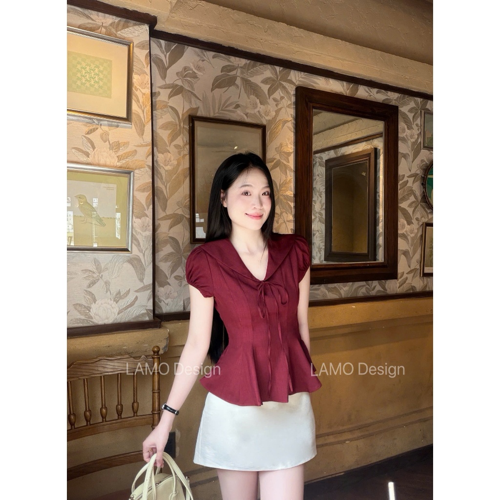 Áo sơ mi cổ thủy thủ xinh xắn trẻ trung LAMO - B1576 | BigBuy360 - bigbuy360.vn