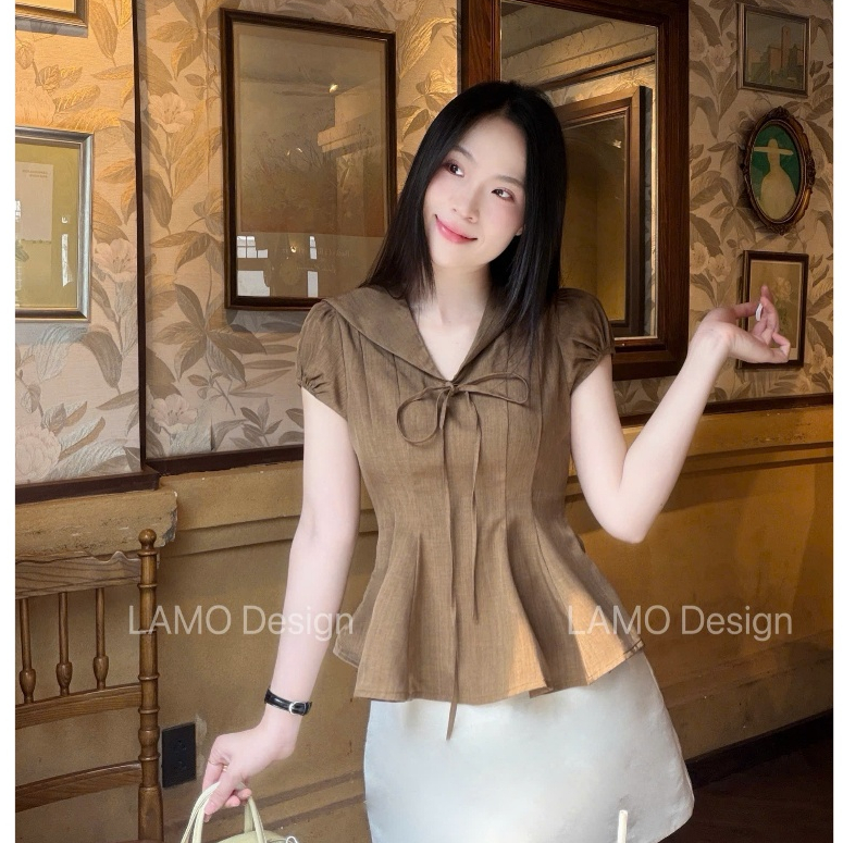 Áo sơ mi cổ thủy thủ xinh xắn trẻ trung LAMO - B1576 | BigBuy360 - bigbuy360.vn