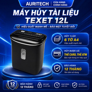 Máy hủy tài liệu Văn phòng Texet CC612EX 12 lít (Bảo hành 12 tháng), máy cắt dạng vụn.